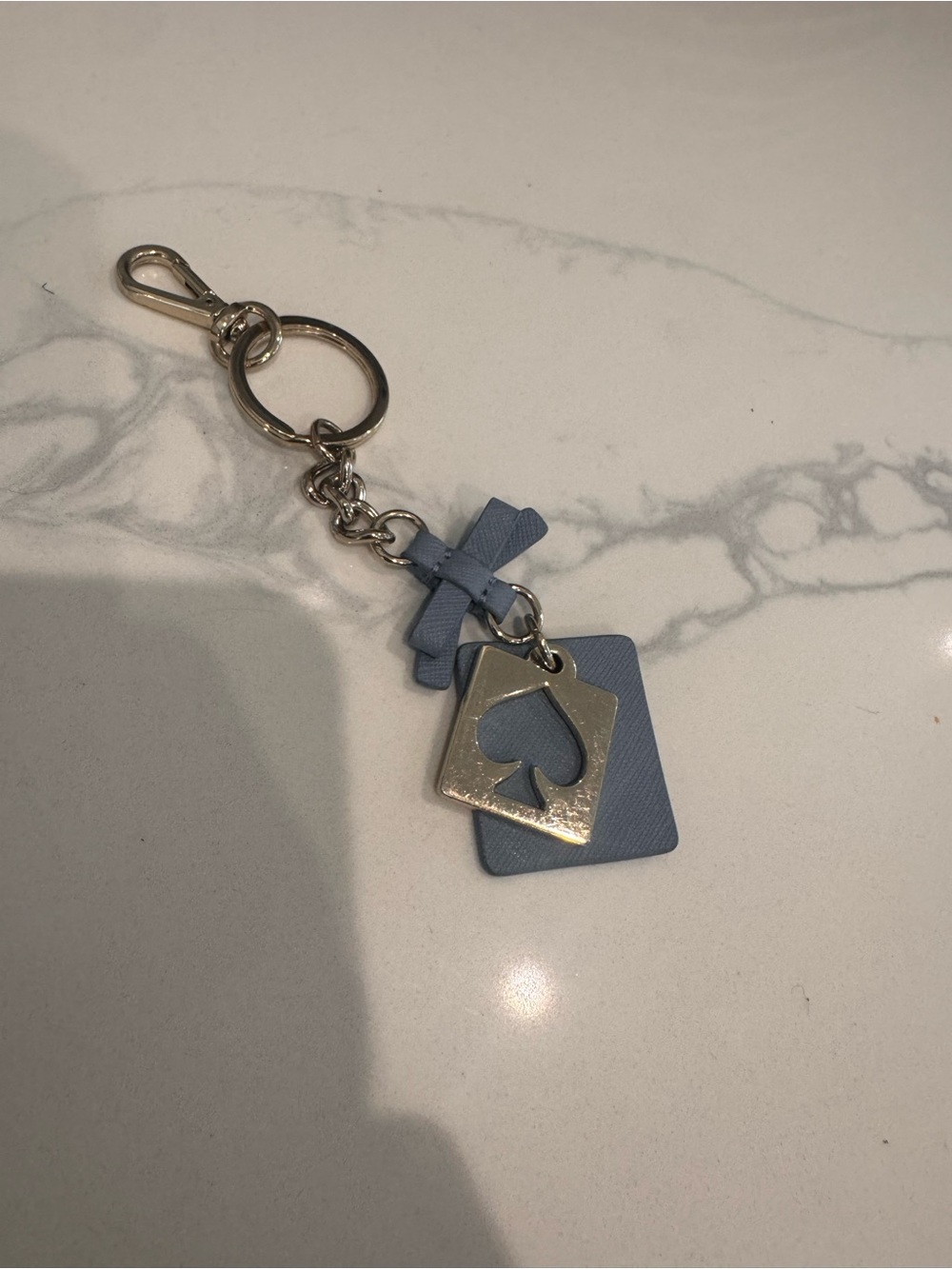 Blue Kate Spade Spade Charm Keychain - Picture 5 of 6